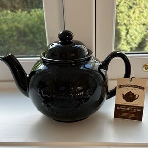 Brown Betty Teapot Cauldon Ceramics Staffordshire England Rockingham Glaze NWT
